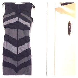 BCBG Maxazria black/ gray layered dress , size 2